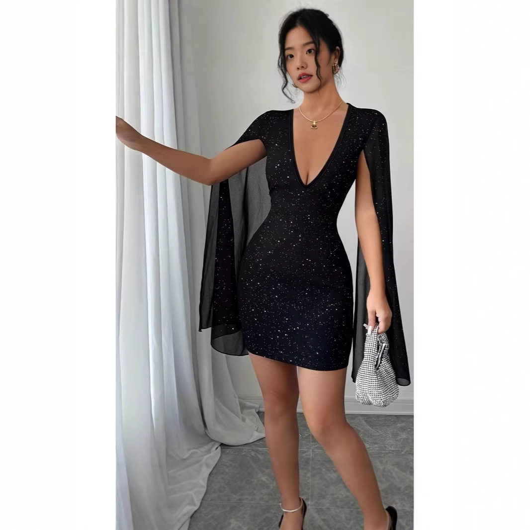 Women Formal Wear For Party - V-hals bodycon midi jurk, elegante formele