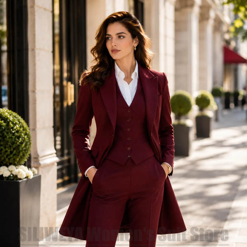 Women Formal Wear For Party - Modevrouwen 3-delig pak Elegant piek revers