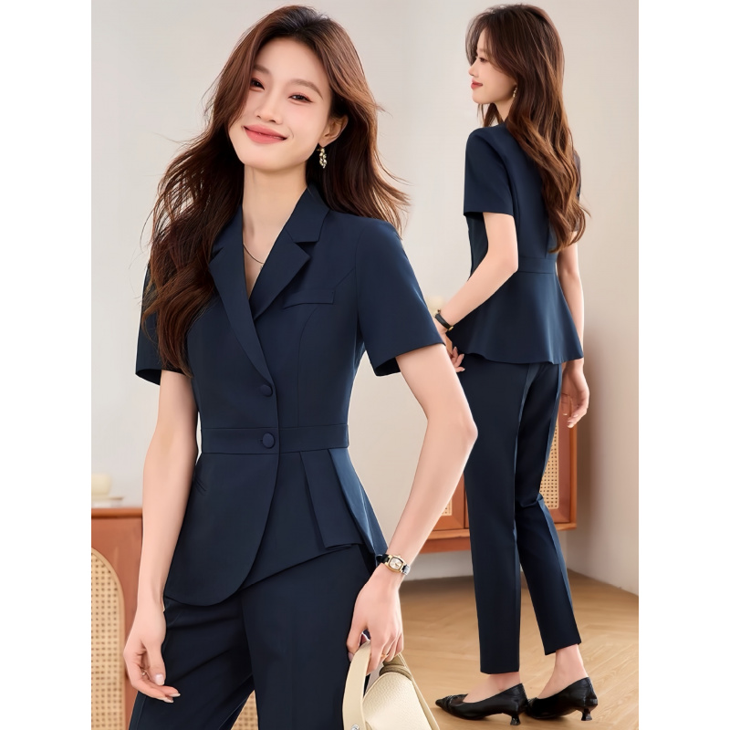 Women Formal Wear Store - Donkerblauw dames dun professioneel pak 2025