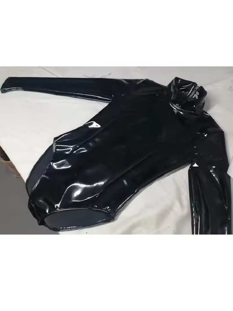 Womens Faux Latex PVC Spiegelp - Turtleneck Bodysuit Office recensie en prijs