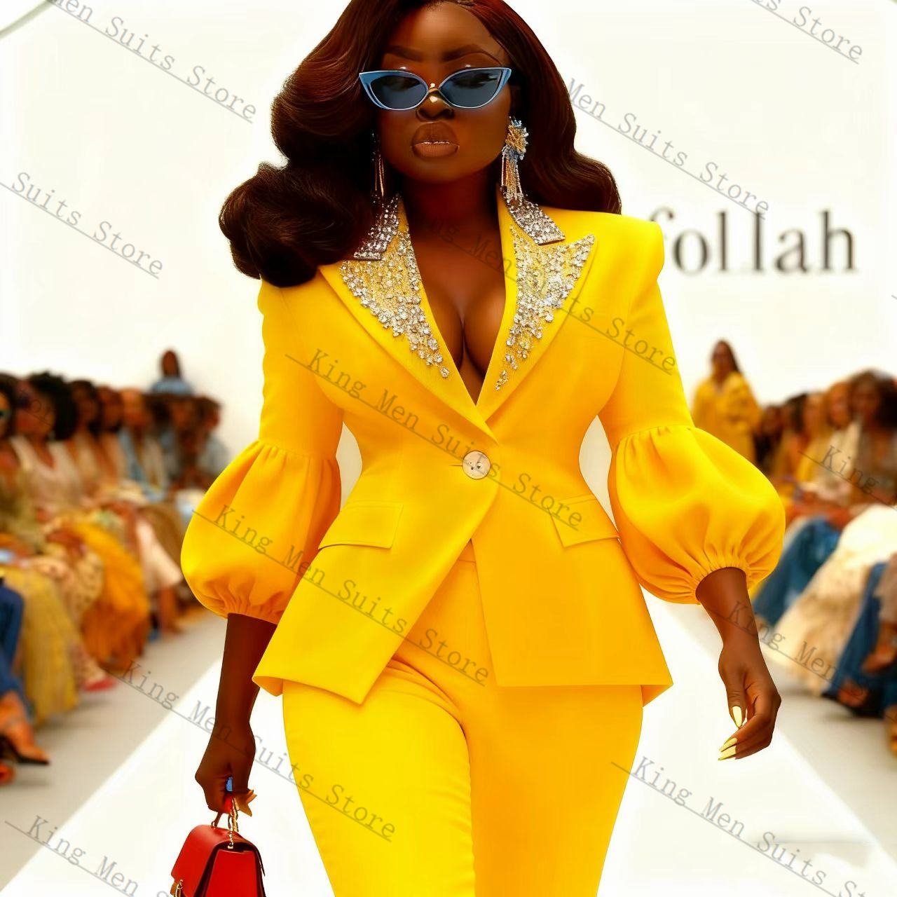 Kristallen Geel Vrouwen Pak Se - Yellow Formal Wear Women recensie en prijs