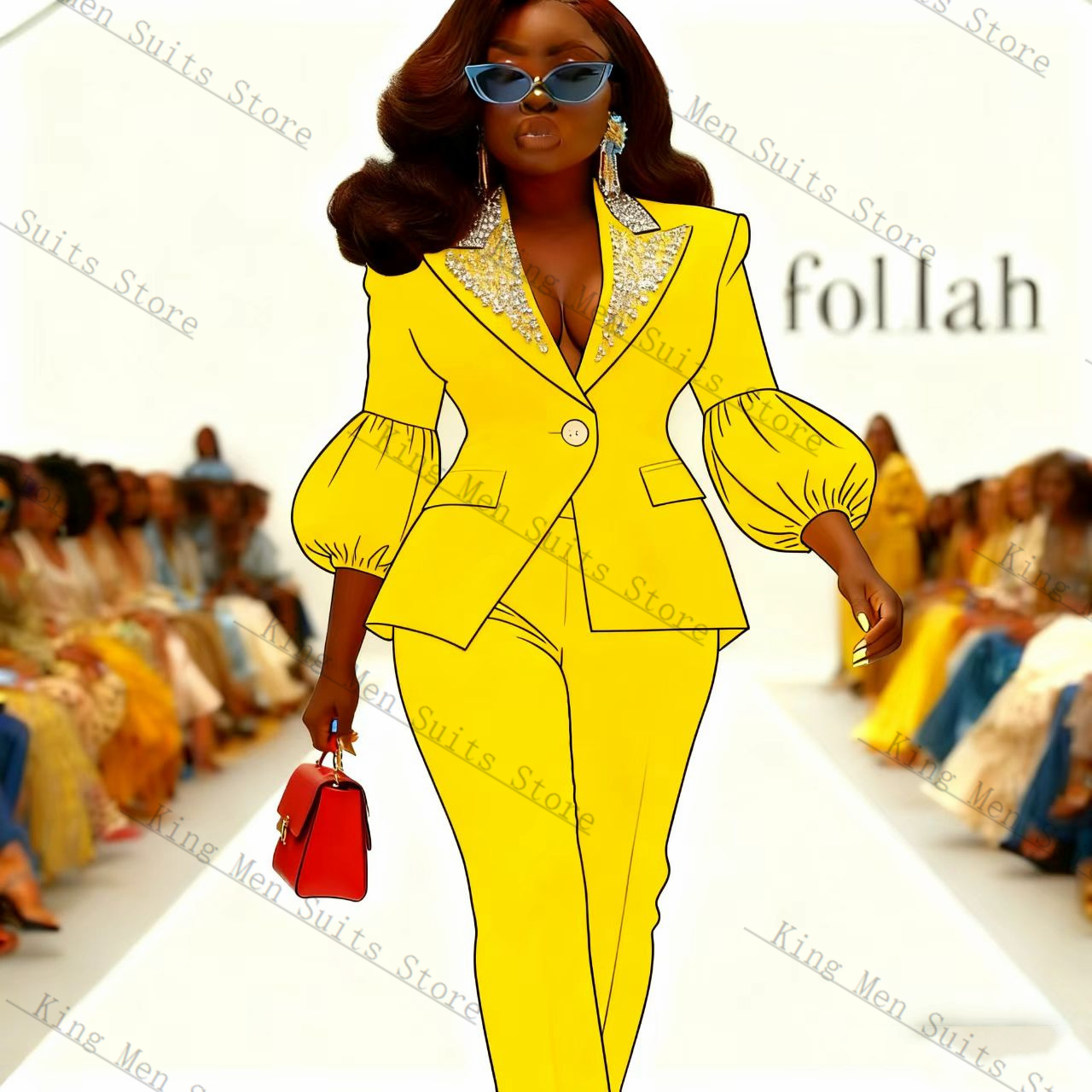 Kristallen Geel Vrouwen Pak Se - Yellow Formal Wear Women recensie en prijs