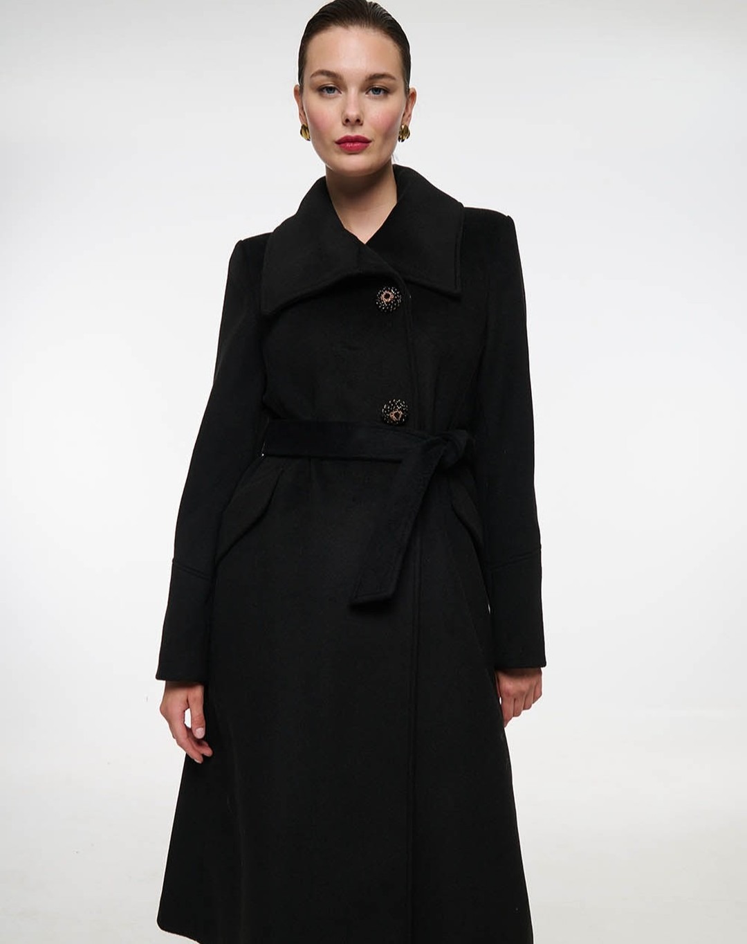 Vintage zwarte opstaande kraag - Women Formal Wear For Plus Size recensie en prijs