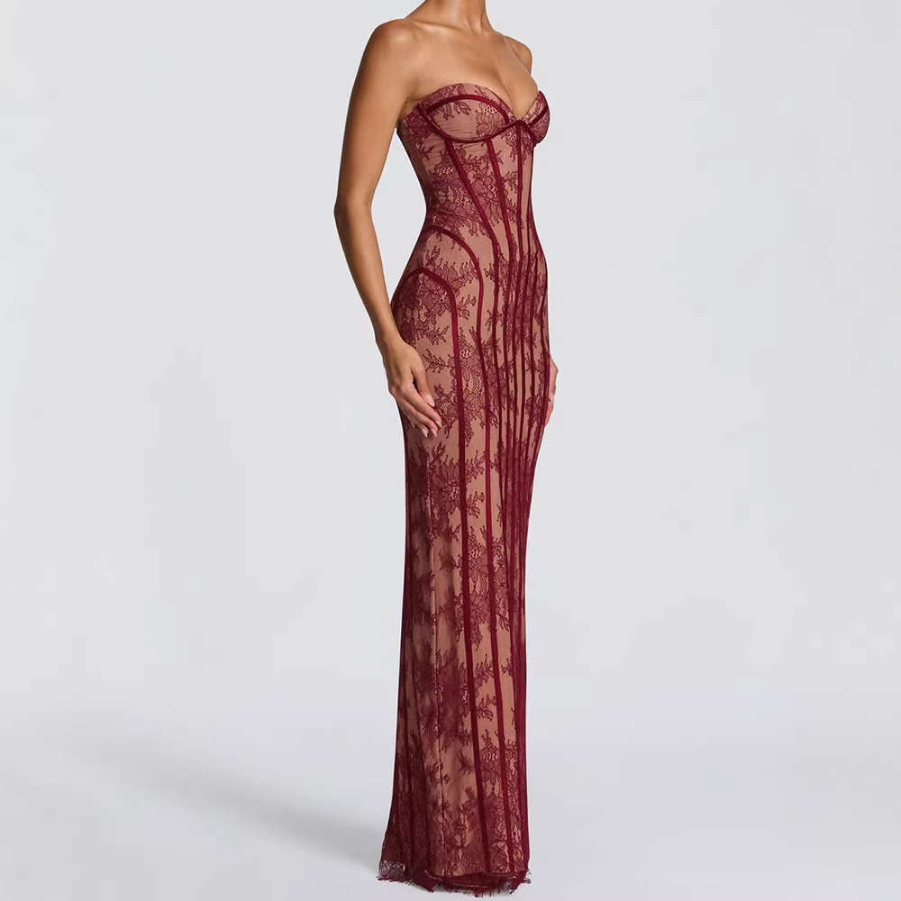 Strapless bodycon maxi jurk vo - Women Formal Wear For Party recensie en prijs