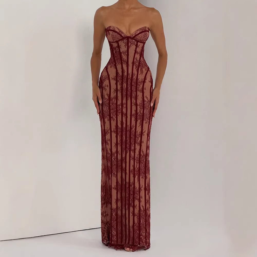 Strapless bodycon maxi jurk vo - Women Formal Wear For Party recensie en prijs